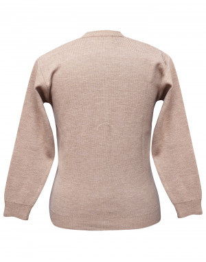 Women pure wool sweater plain heavy camel